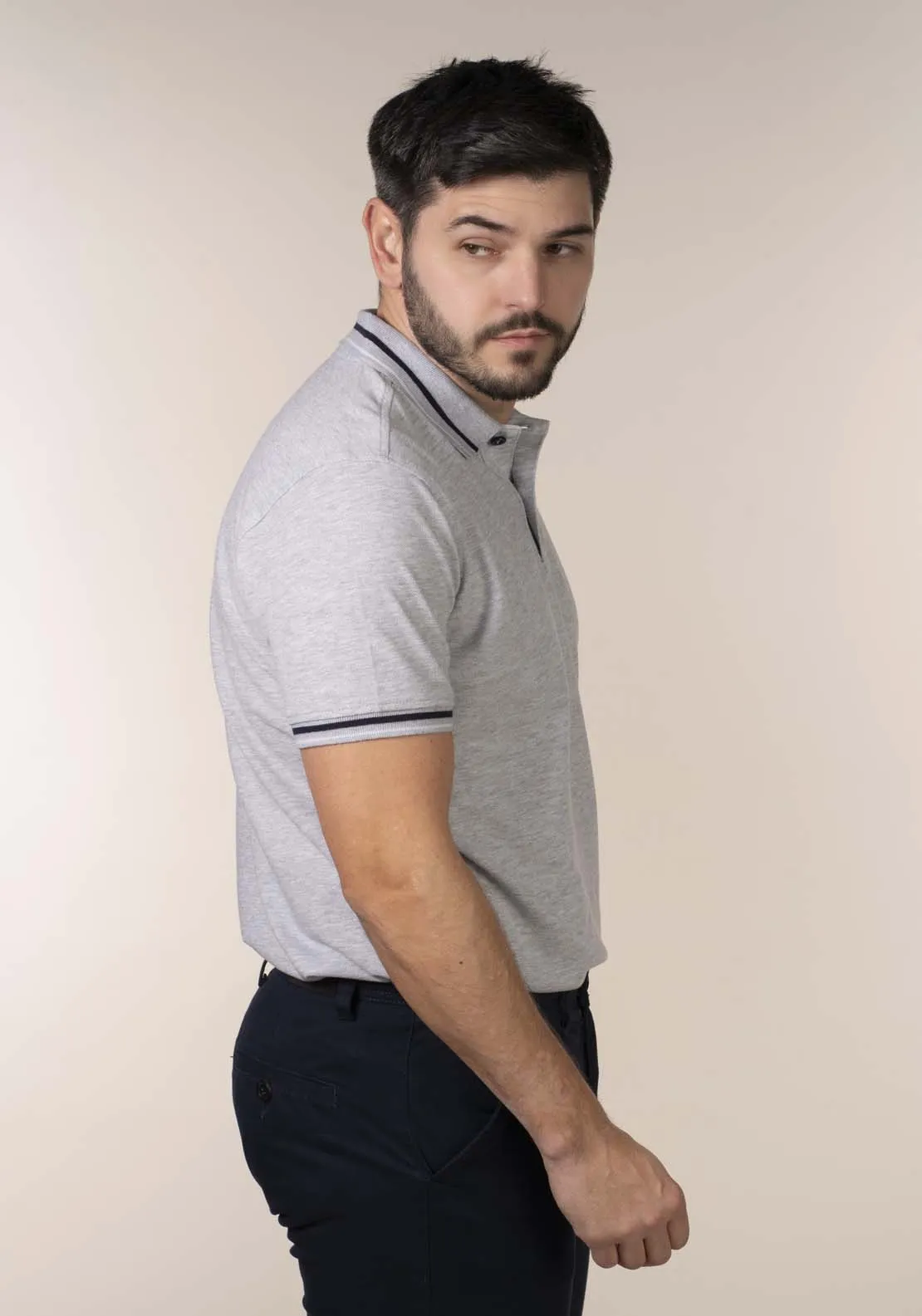 Mens Grey Polo Shirt