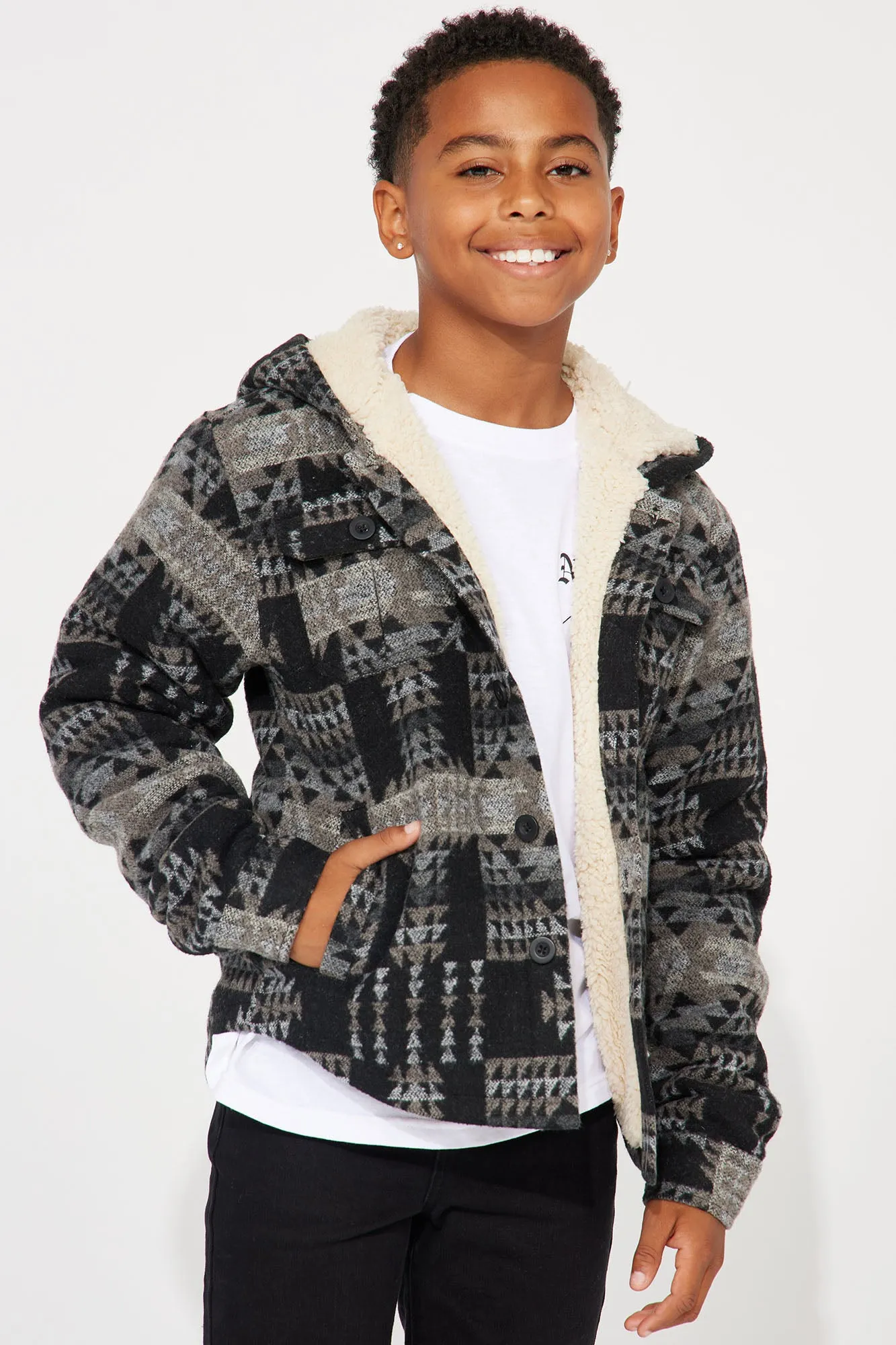 Mini Outdoor Ready Flannel Jacket - Black