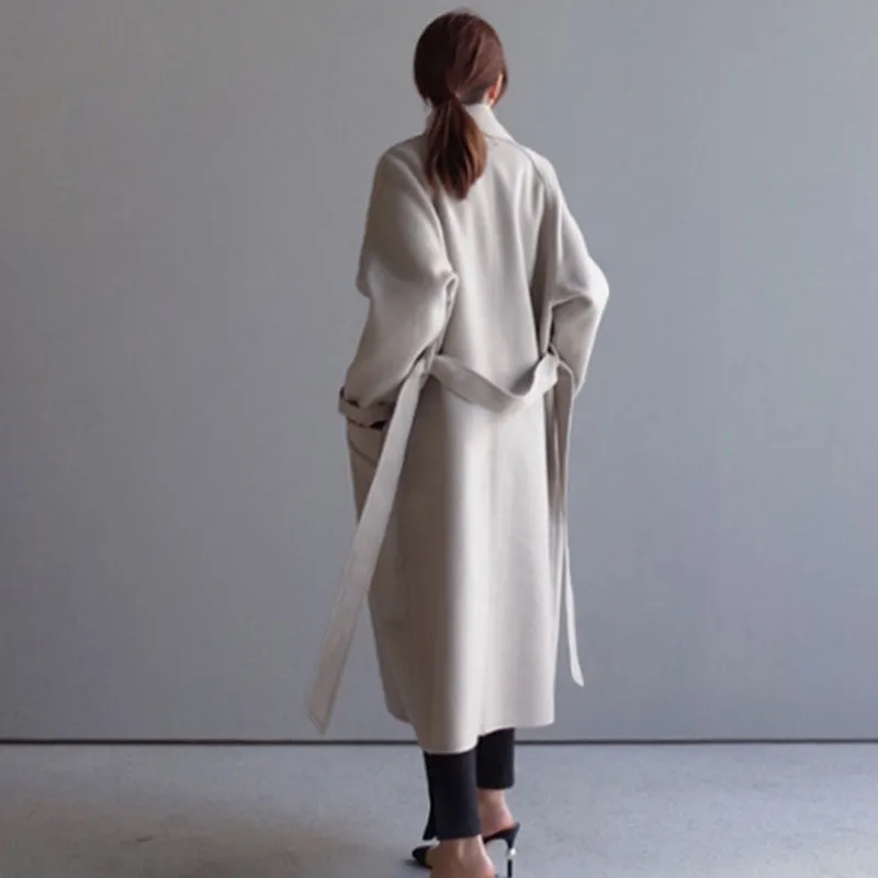 New Autumn Winter Women Woolen Coat Large Size Loose Woolen Coats