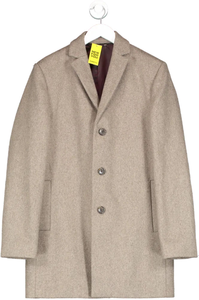 Next Brown Wool Tailored Coat UK S