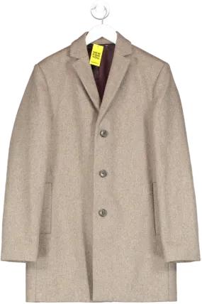 Next Brown Wool Tailored Coat UK S