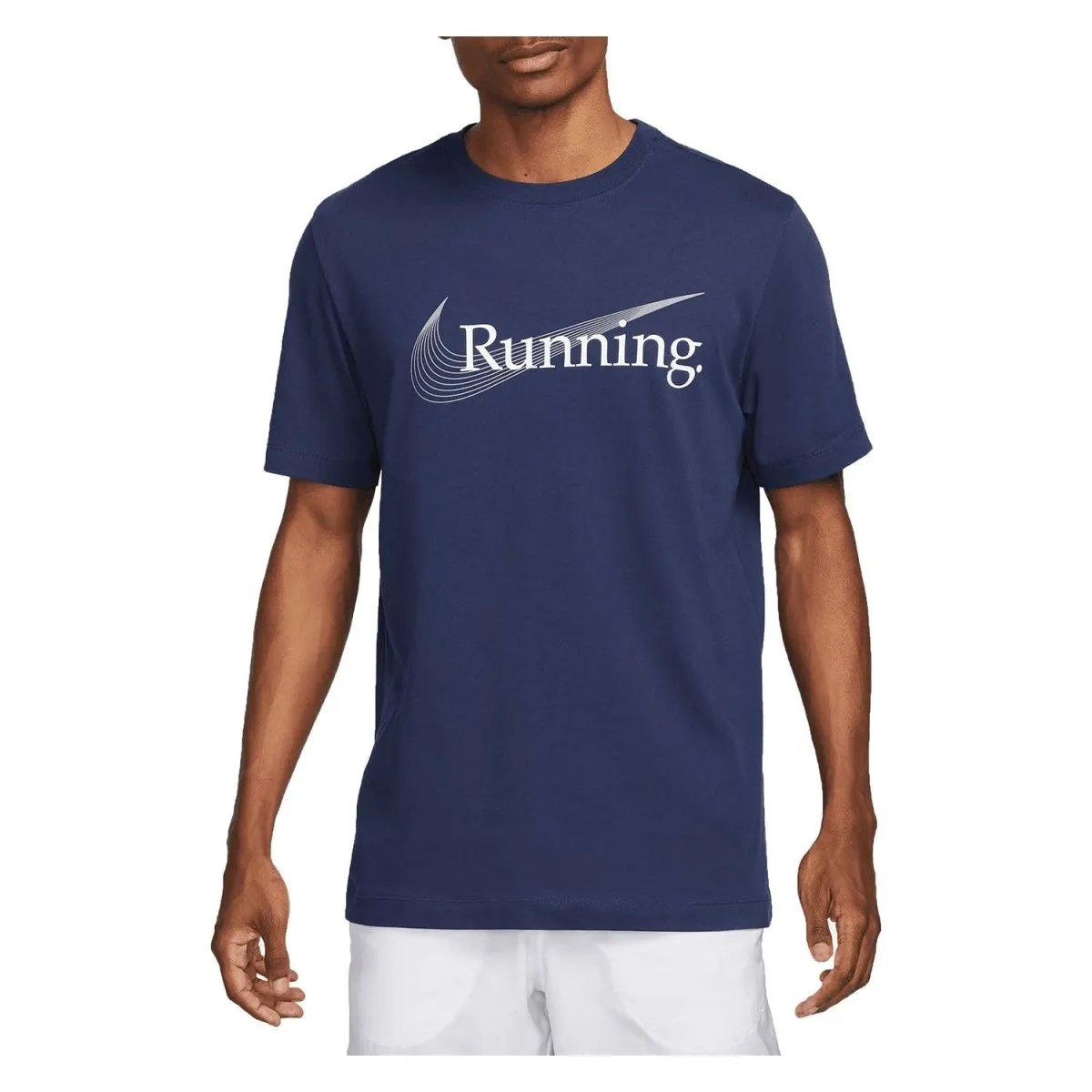 NIKE MENS RUNNING TEE NAVY