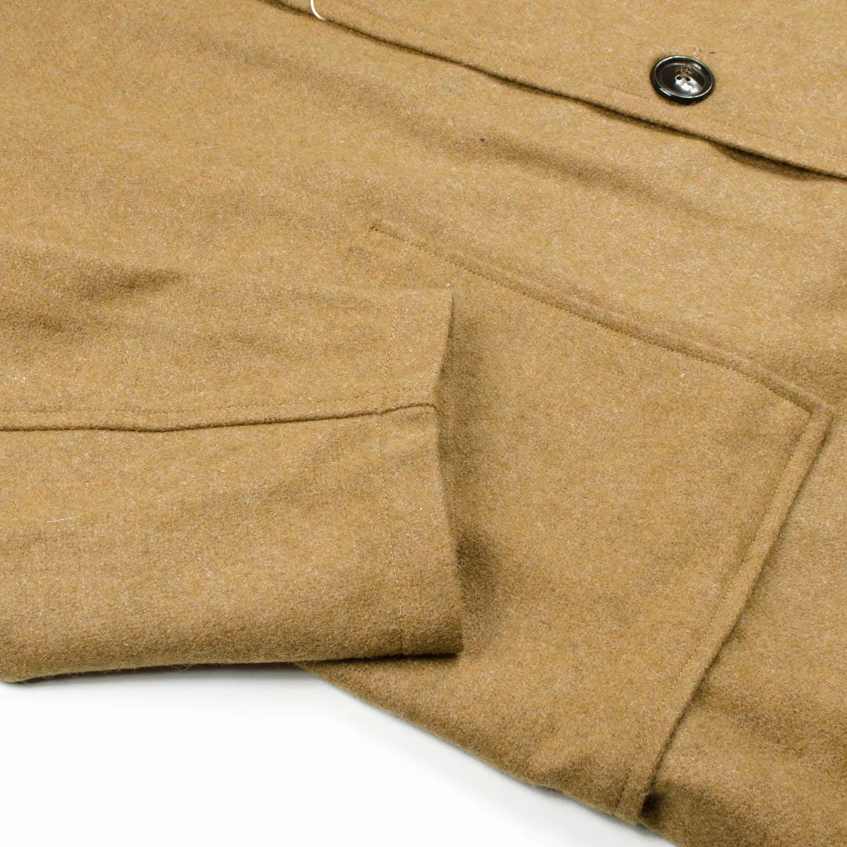 OrSlow Stylish Beige Melton Wool Coat for Men - Classic Prisoner Design