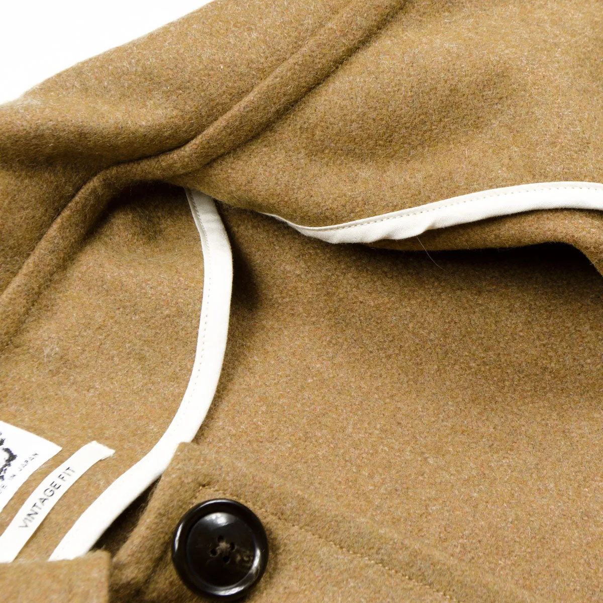 OrSlow Stylish Beige Melton Wool Coat for Men - Classic Prisoner Design