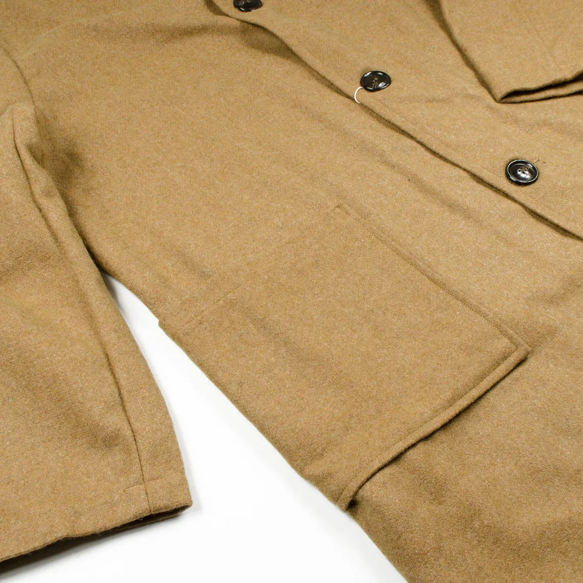 OrSlow Stylish Beige Melton Wool Coat for Men - Classic Prisoner Design