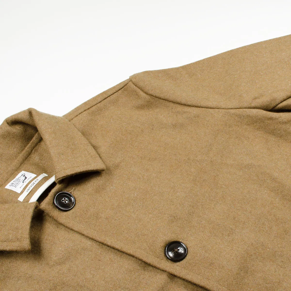 OrSlow Stylish Beige Melton Wool Coat for Men - Classic Prisoner Design