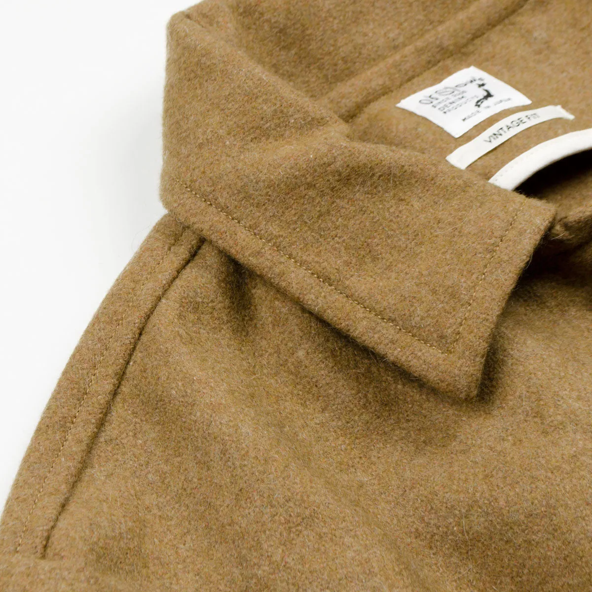 OrSlow Stylish Beige Melton Wool Coat for Men - Classic Prisoner Design