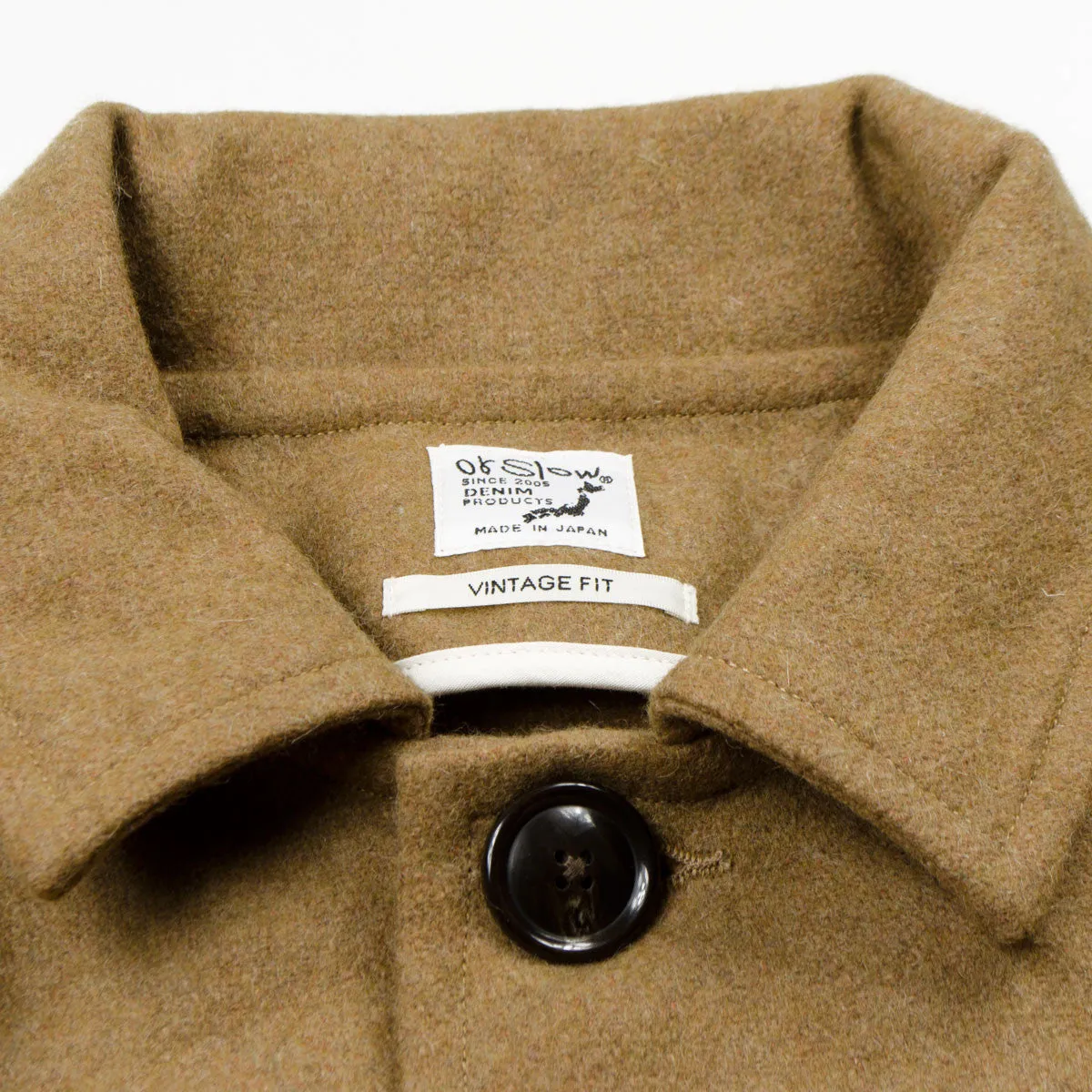 OrSlow Stylish Beige Melton Wool Coat for Men - Classic Prisoner Design