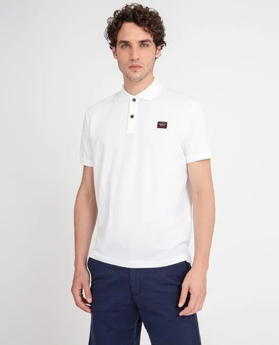 Paul & Shark Short Sleeve Badge Polo Shirt White