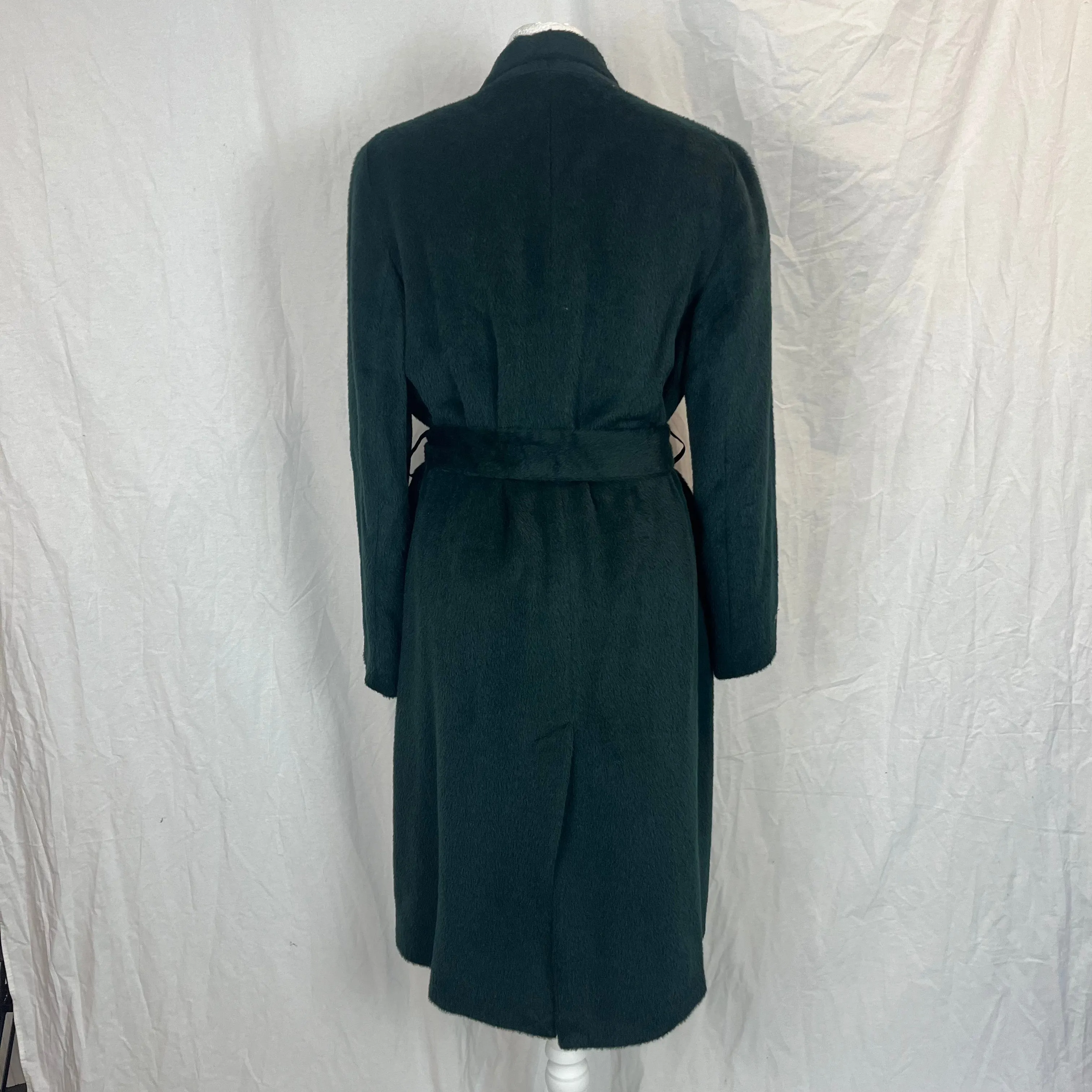 Peserico 1200 Forest Green Baby Alpaca Belted Coat S