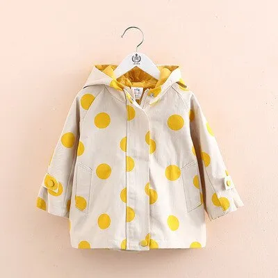 Stylish Polka Dot Pop Trench Coat for Women - Fashionable and Versatile Outerwear