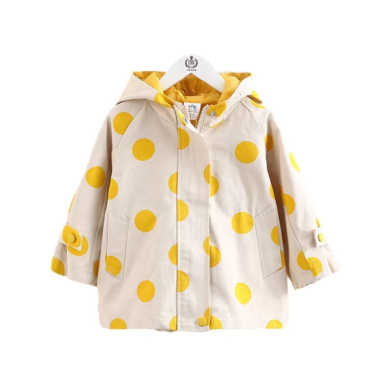 Stylish Polka Dot Pop Trench Coat for Women - Fashionable and Versatile Outerwear