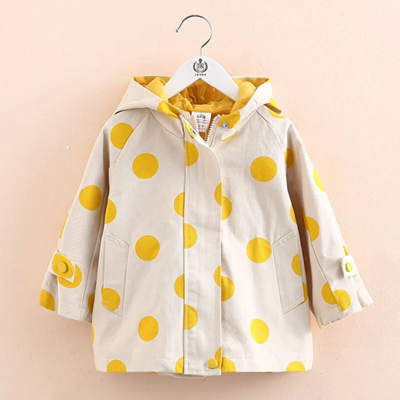 Stylish Polka Dot Pop Trench Coat for Women - Fashionable and Versatile Outerwear