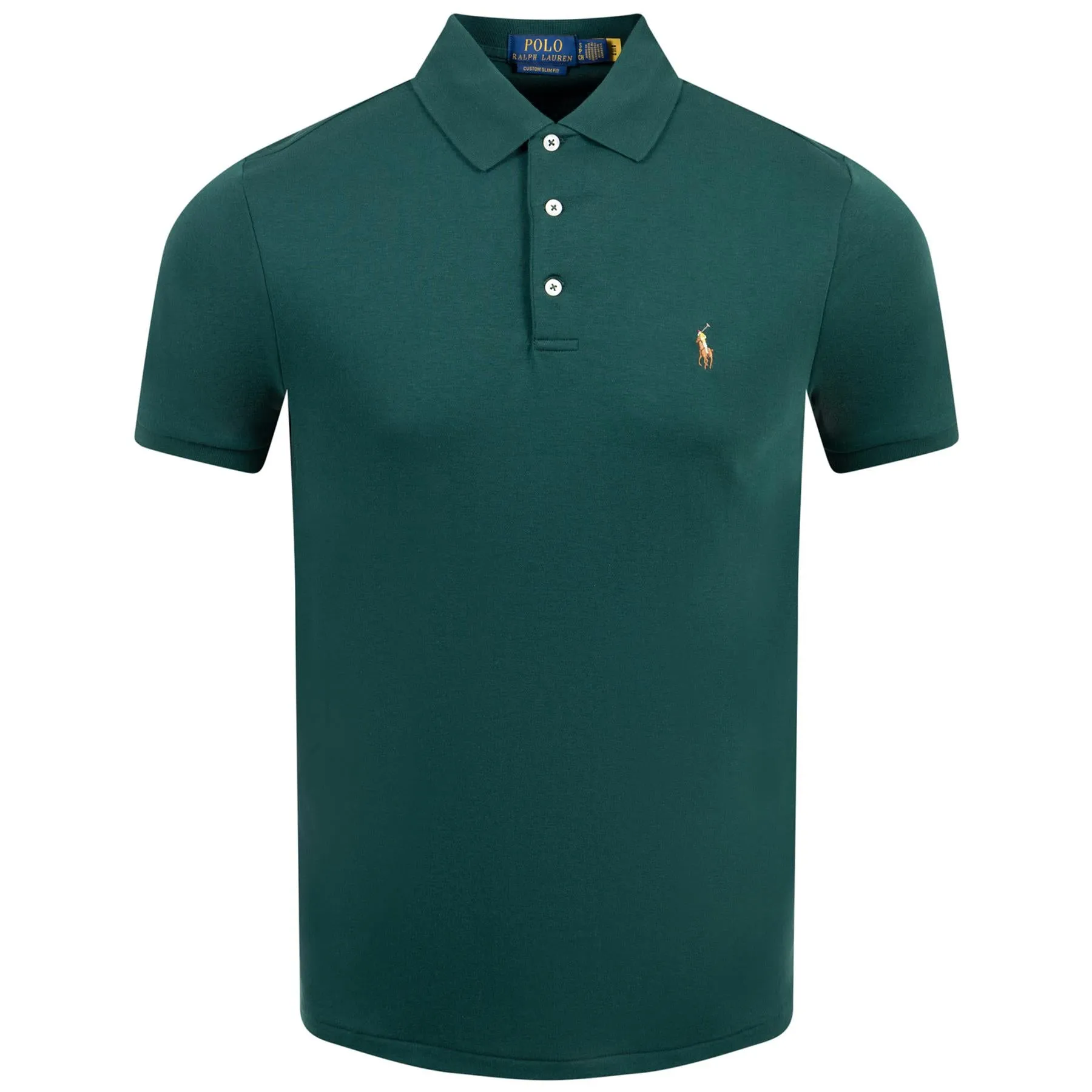 Polo Golf Slim Fit Cotton Polo Moss Agate - AW23