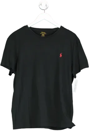 Polo Ralph Lauren Black Cotton Regular Fit Logo T Shirt UK M