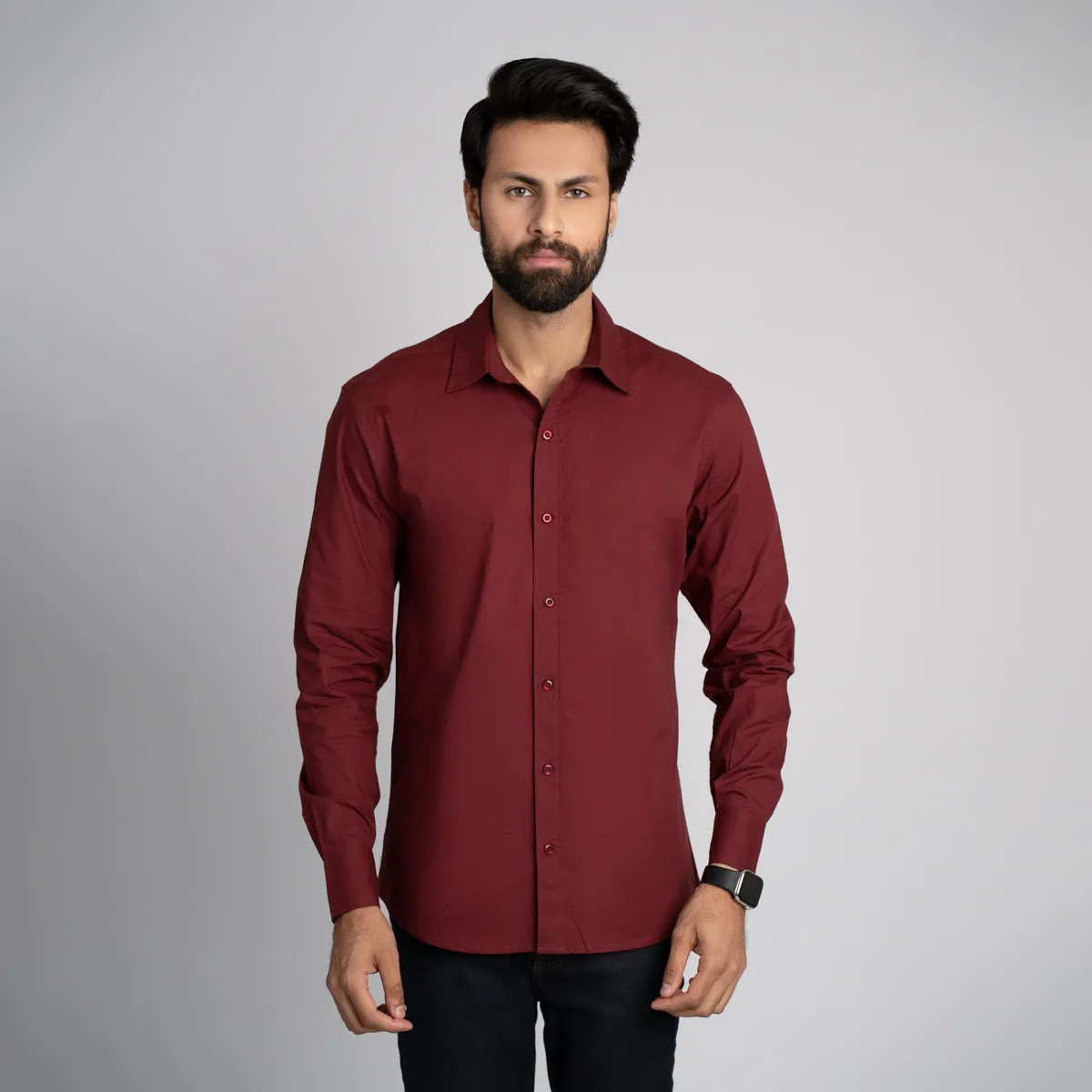 Poplin Plain Regular Shirt - HSSM3230001