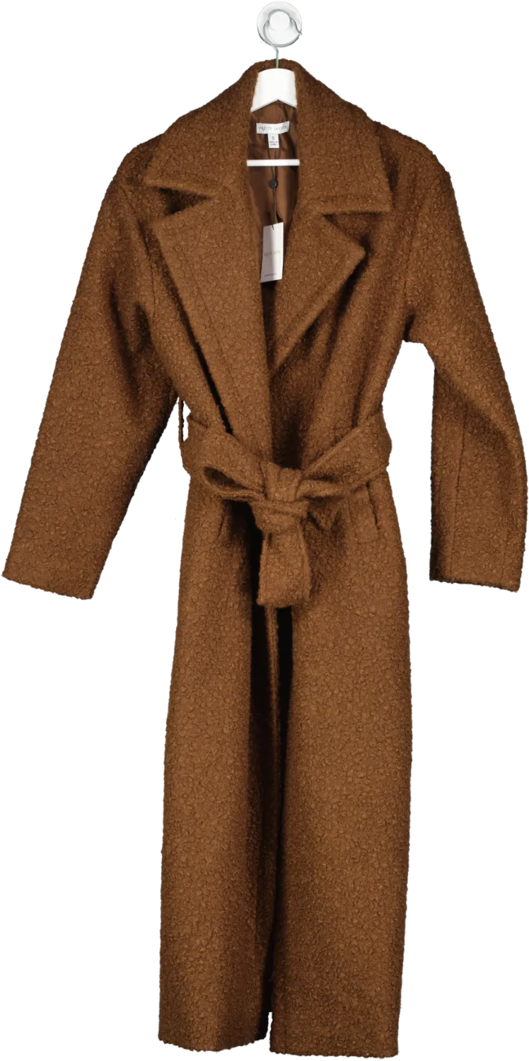 PRETTY LAVISH Brown Grayson Boucle Oversized Coat UK S