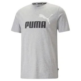 PUMA MEN'S ESSENTIALS  2 COLOUR LOGO GREY TEE