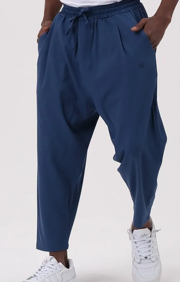 QL CLASSIK Relaxed Fit Cropped Trousers in Indigo