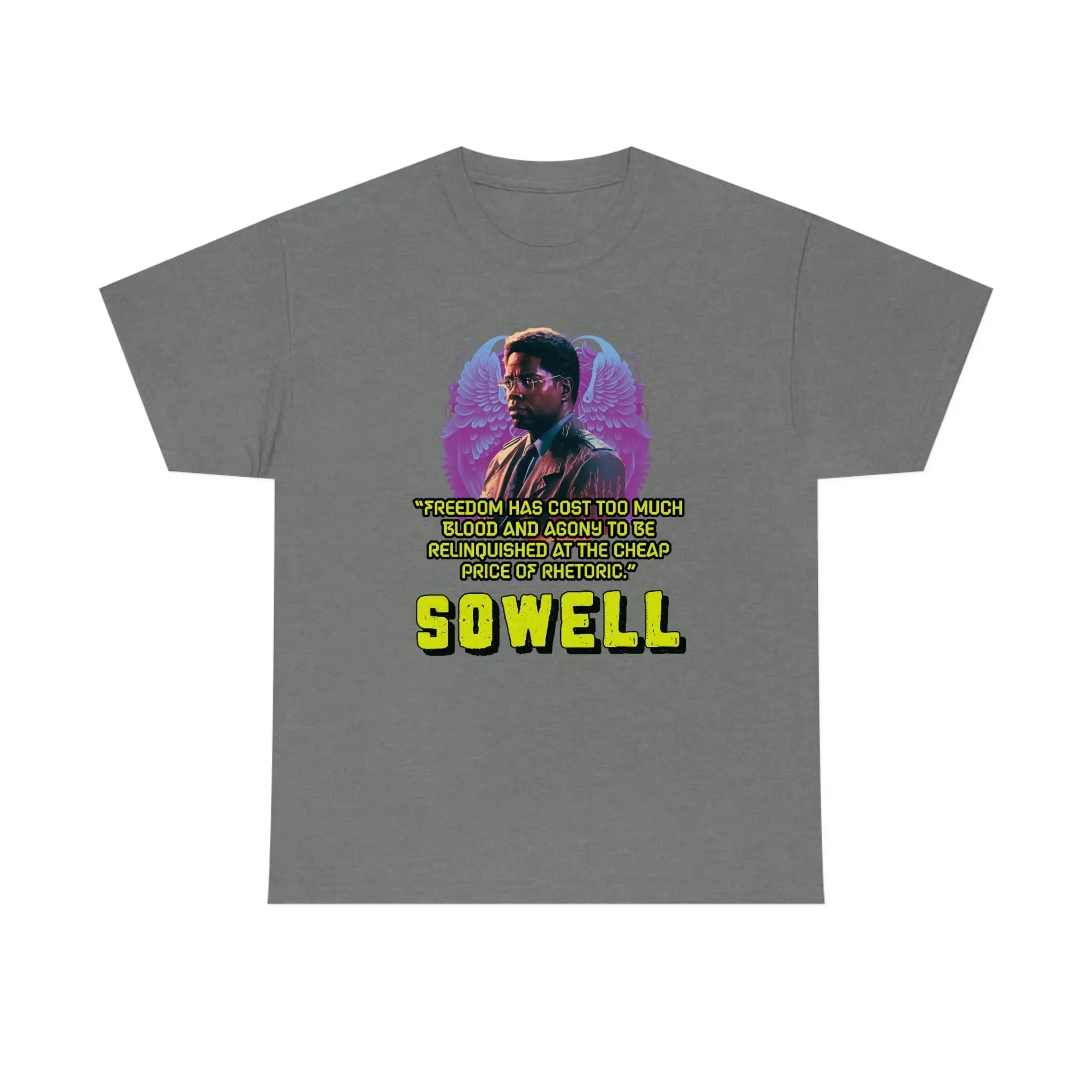 "Blood of Freedom" Thomas Sowell Synthwave T-shirt