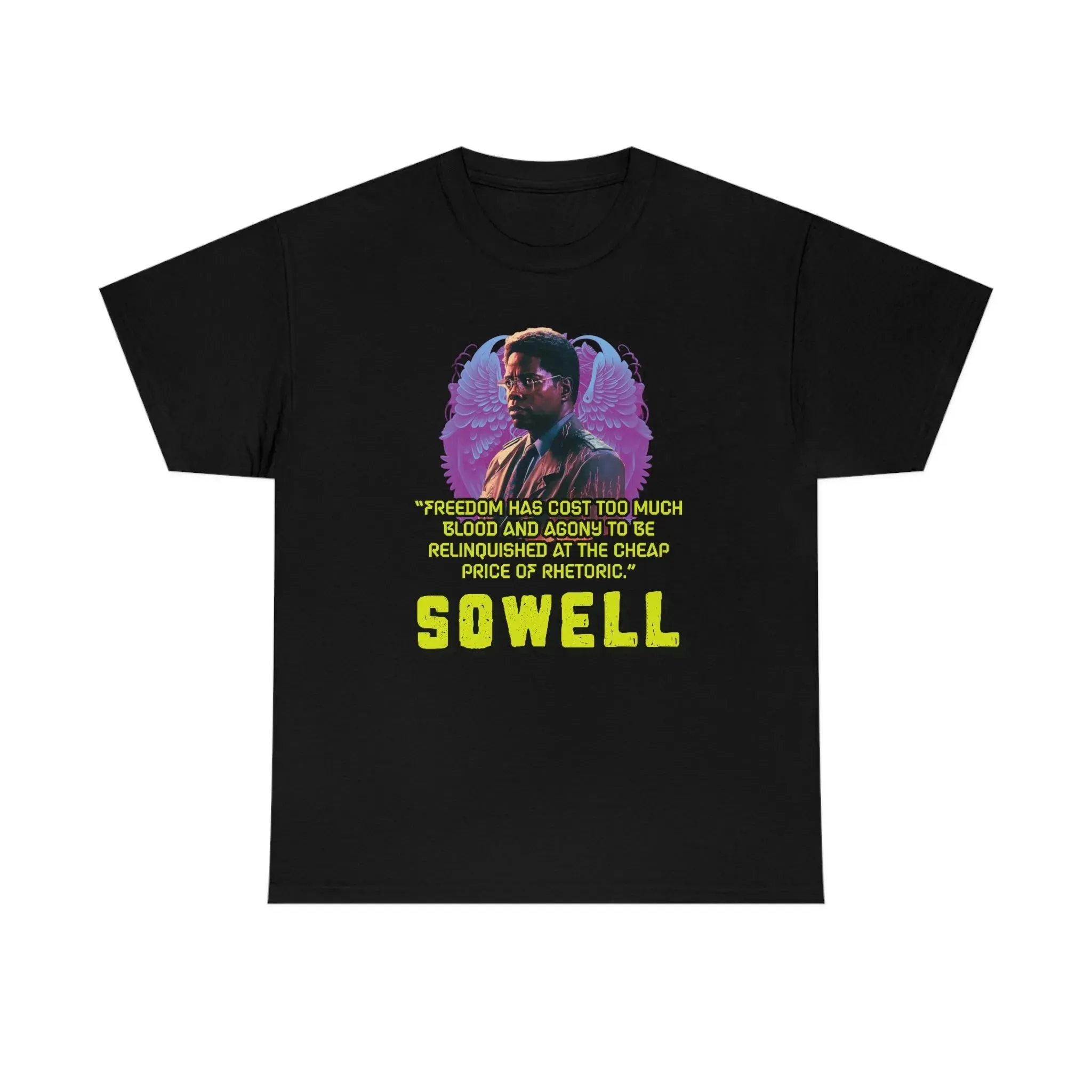 "Blood of Freedom" Thomas Sowell Synthwave T-shirt