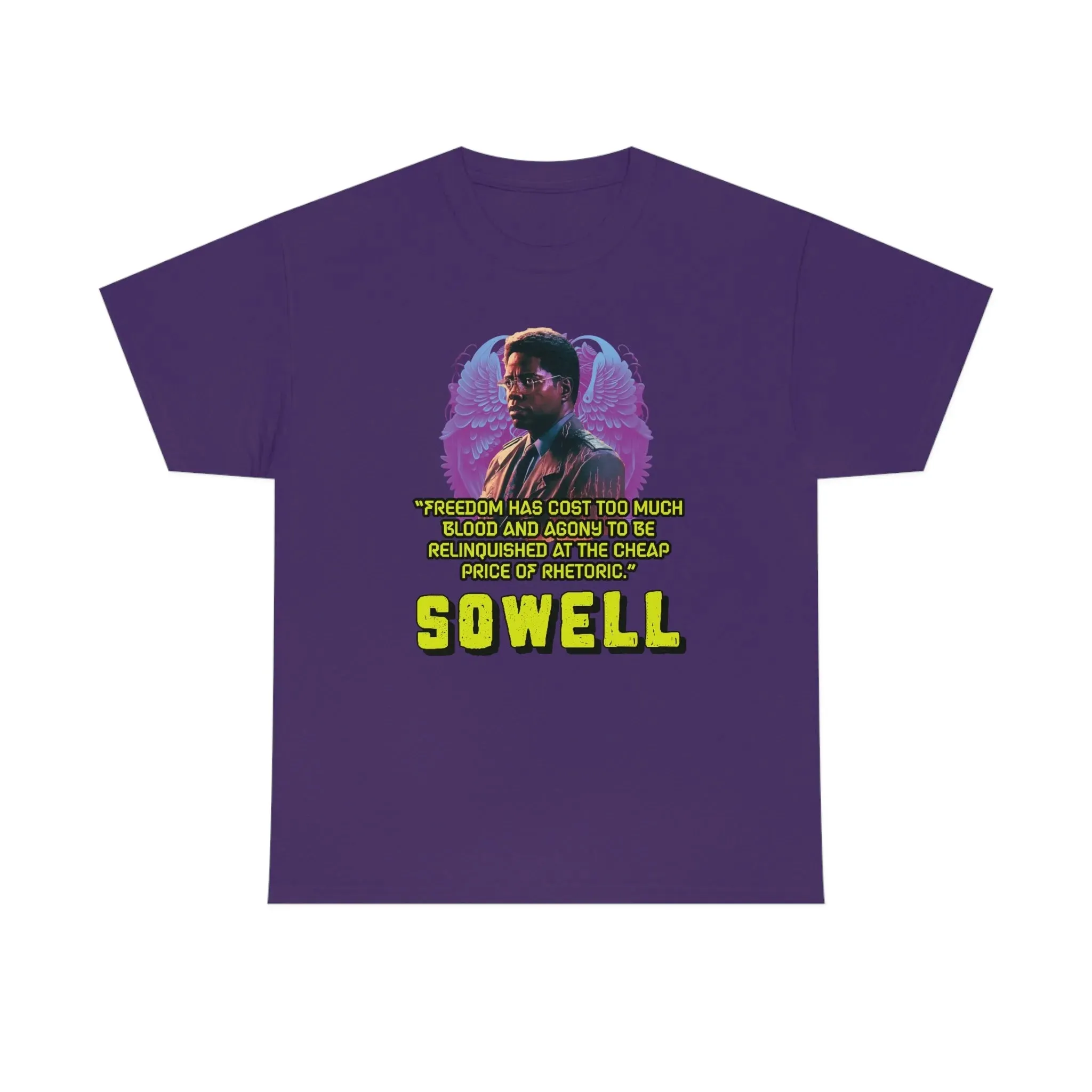 "Blood of Freedom" Thomas Sowell Synthwave T-shirt