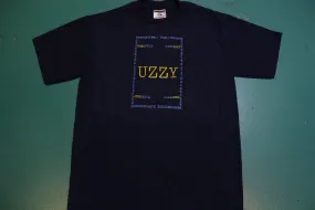 "UZZY" Fuzzy Felt Custom Hand Printed Logo On Authentic Vintage T-Shirt