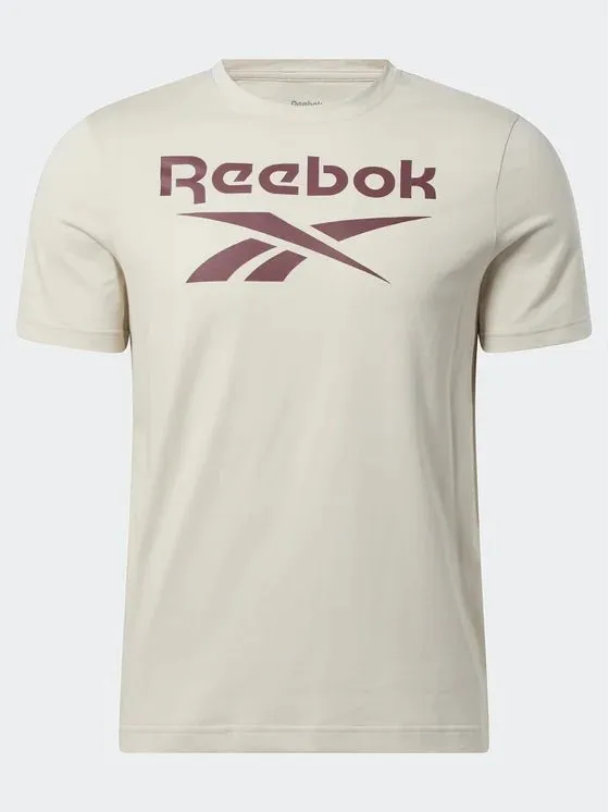 REEBOK MEN'S IDENTITY BIG STACKED LOGO SAND TEE