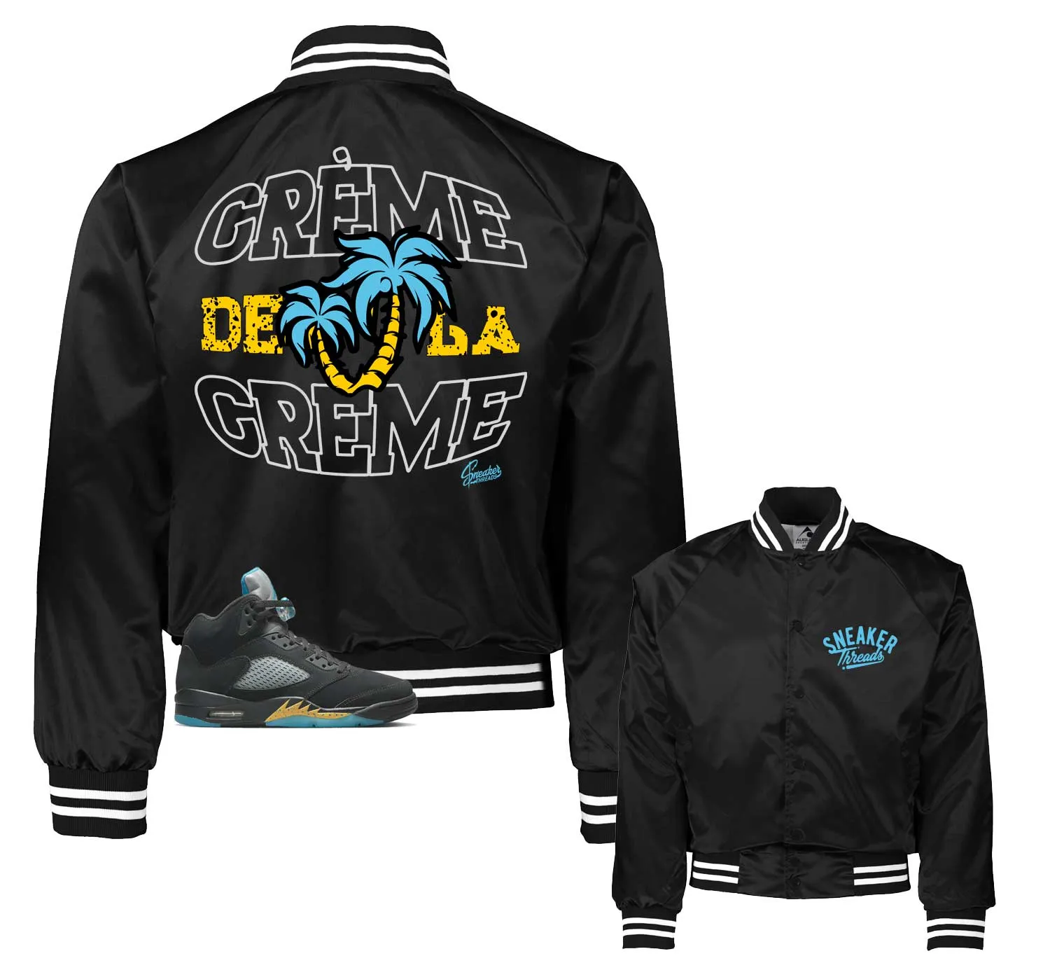 Retro 5 Aqua Creme Satin Jacket