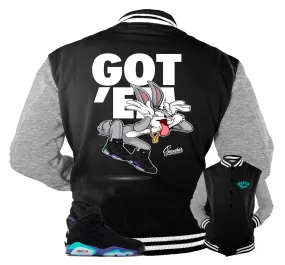 Retro 6 Aqua Copped Em Varsity Jacket