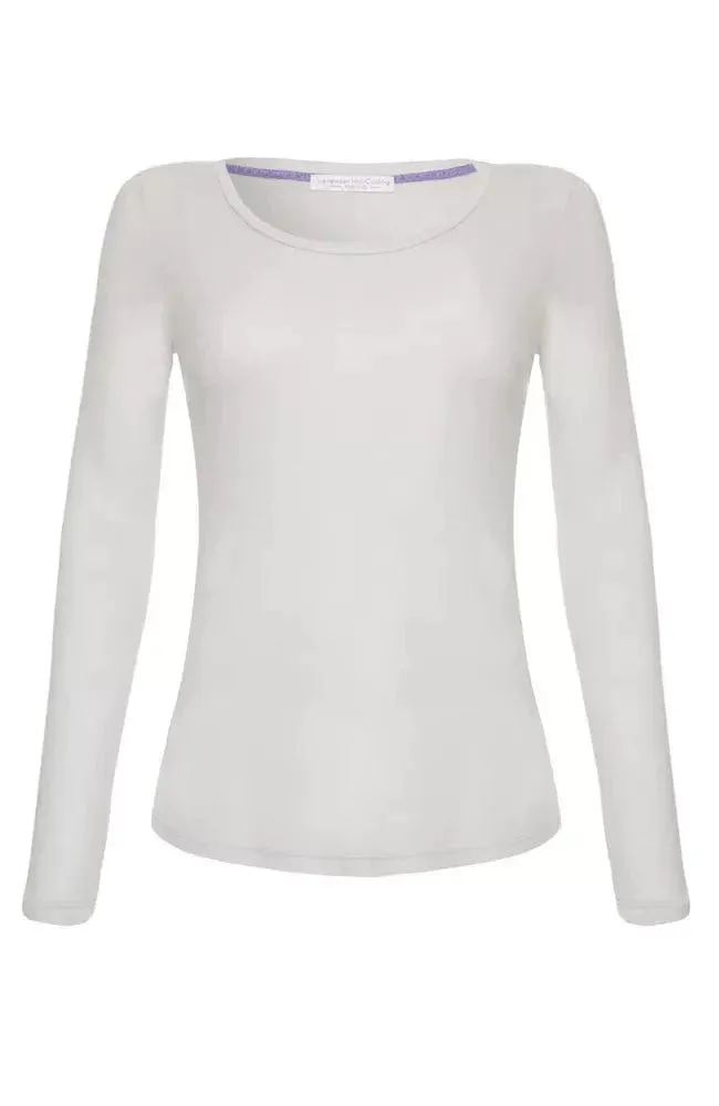 Scoop Neck Long Sleeve Cotton TENCEL Modal Blend T-shirt | Multiple Colours