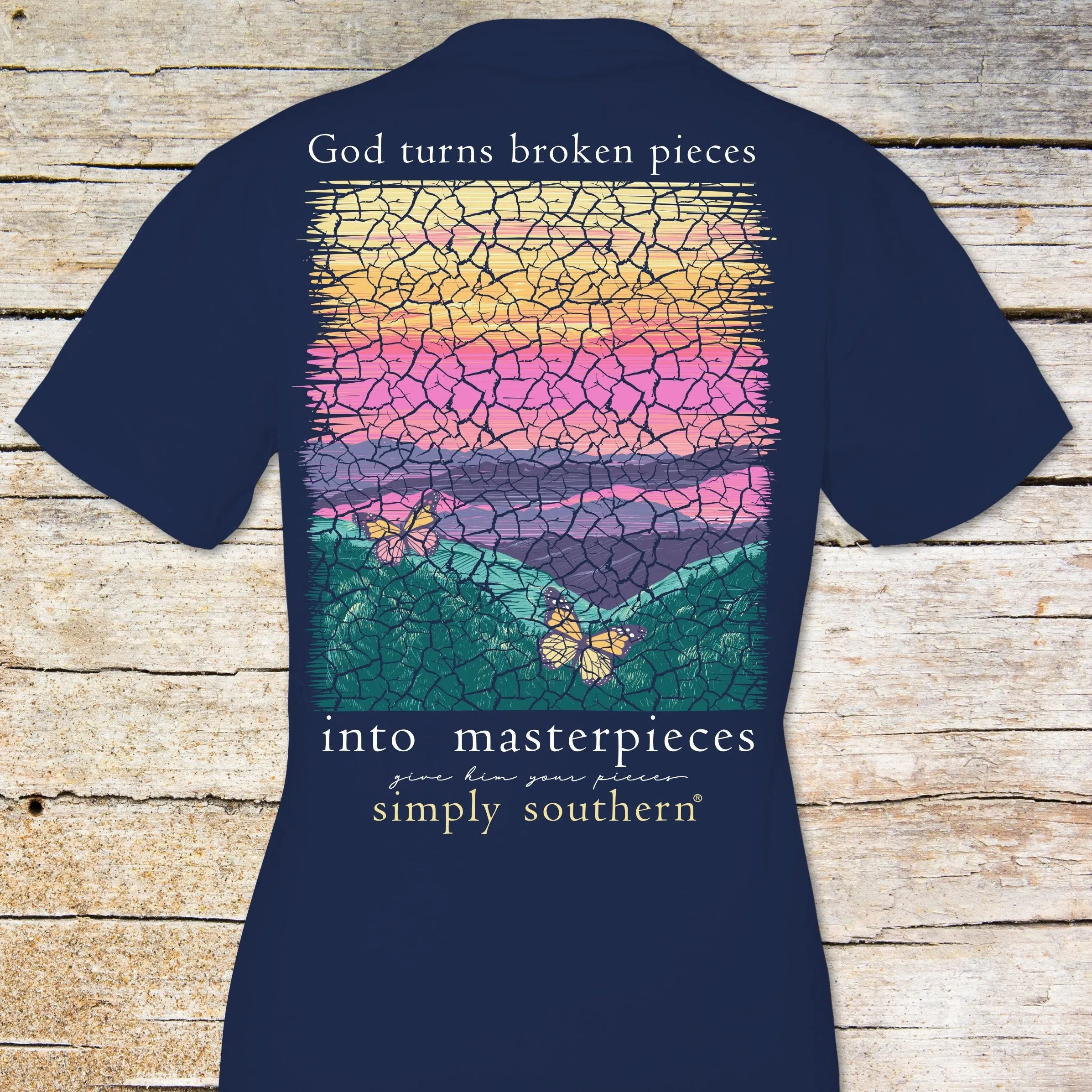 Simply Southern Stained Glass Mountain Masterpiece Tee Youth and Adult