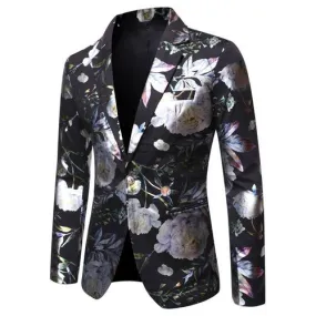 Slim Fit Vintage Blazer Jacket Men's - Black