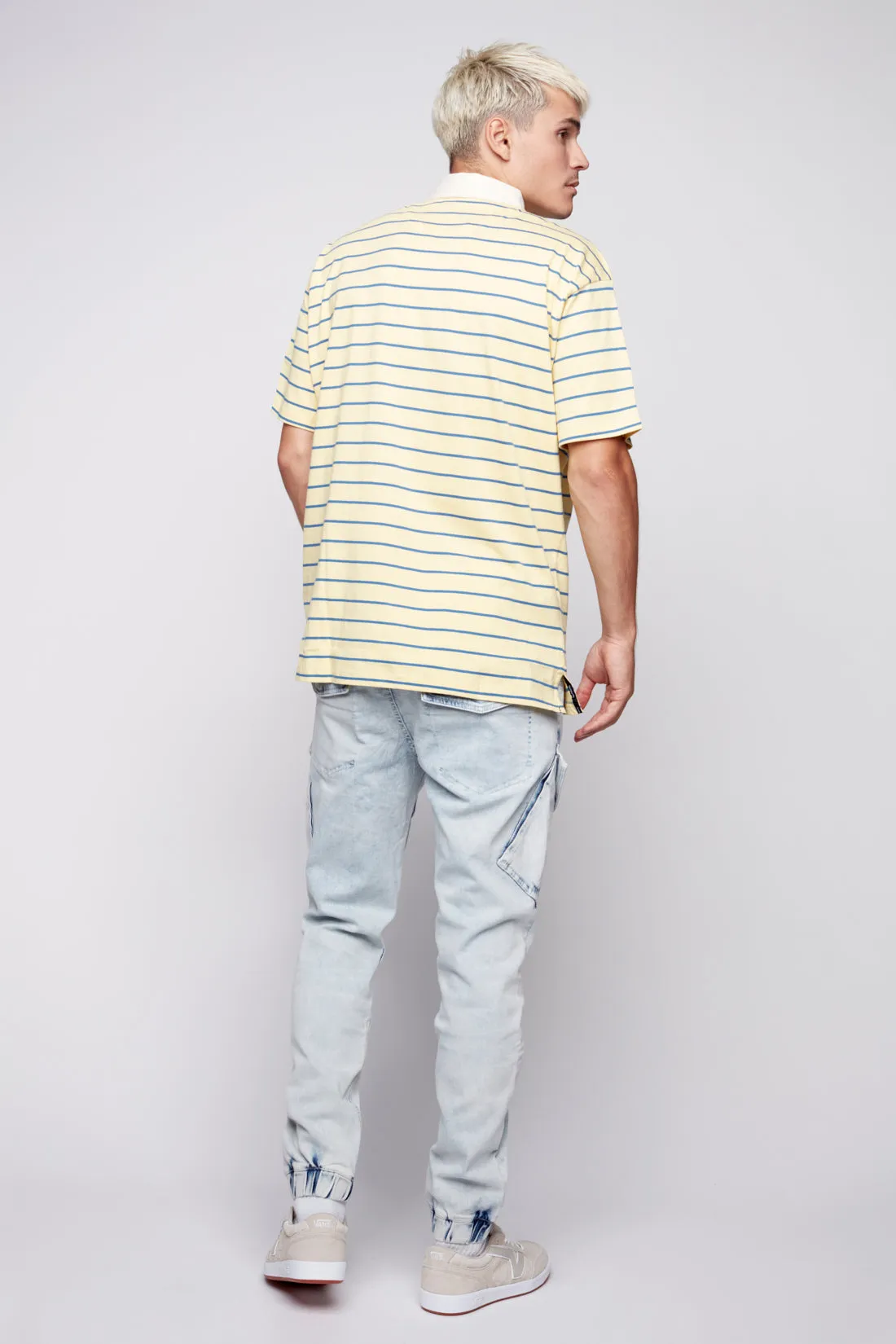 Striped Polo T-Shirt - Yellow Stripe