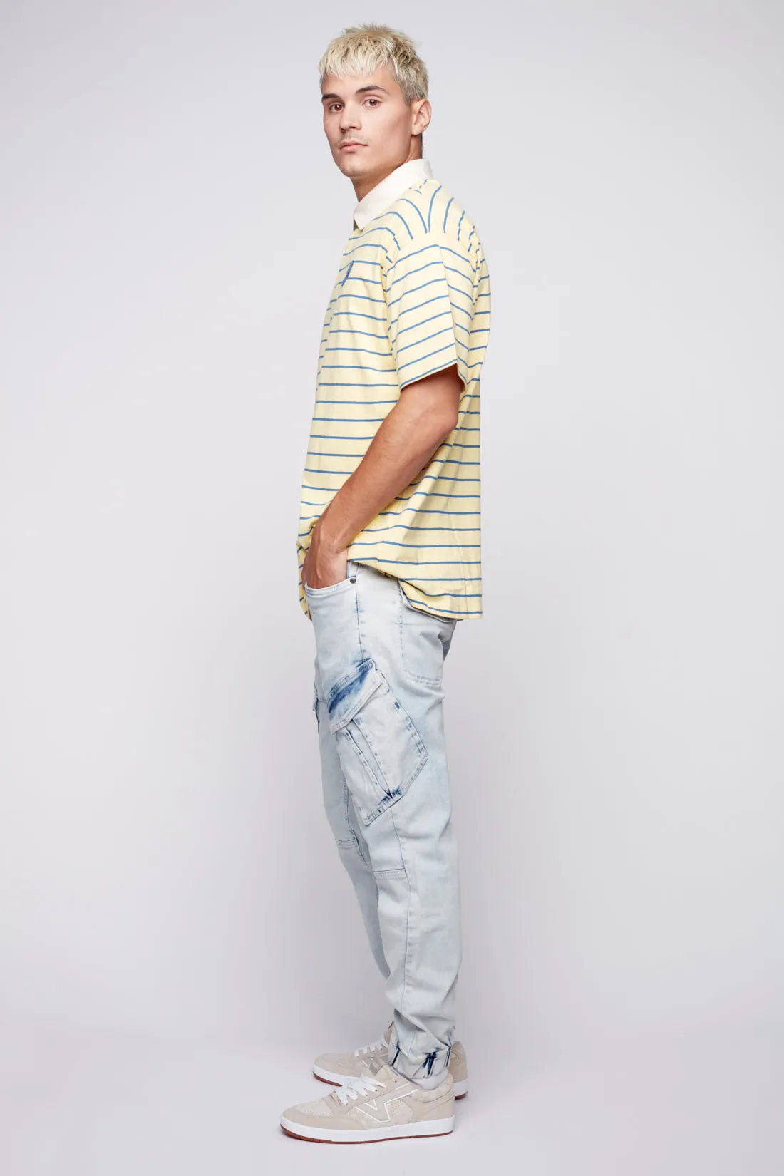 Striped Polo T-Shirt - Yellow Stripe