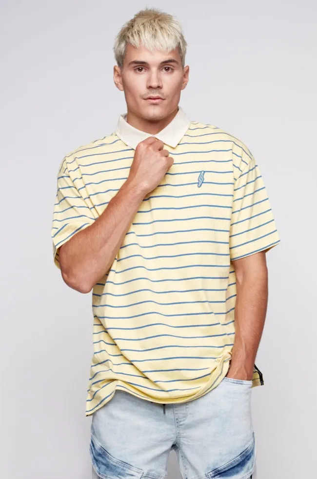 Striped Polo T-Shirt - Yellow Stripe