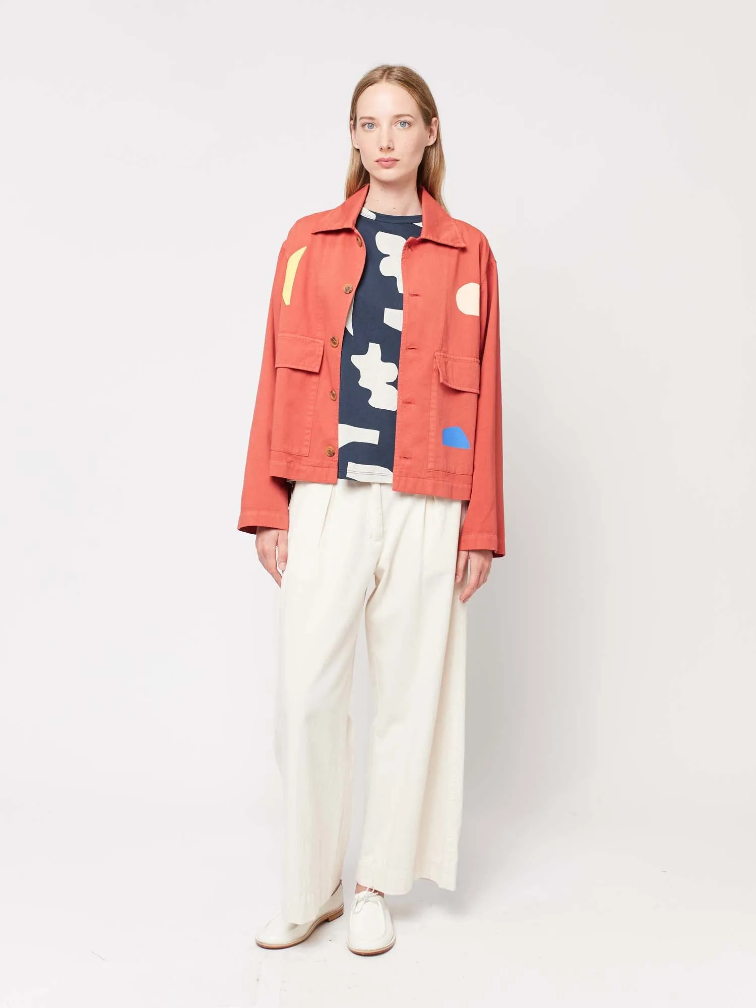 Summer Landscape Print Cropped Jacket