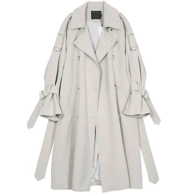 Flared Sleeves Trench Coat For Women