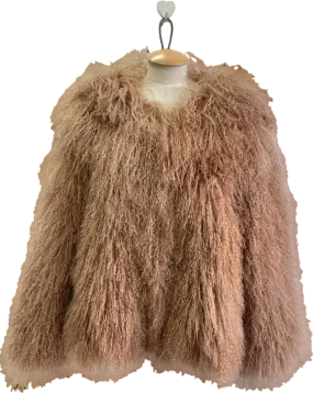 Twenty Fall Beige Cali Mongolian Fur Coat UK M