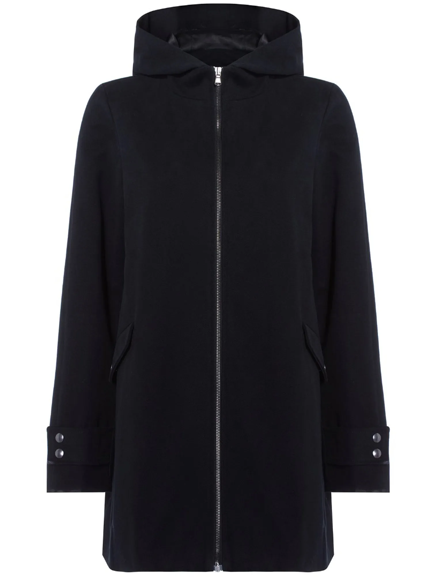 Vegan Wool Hooded Coat