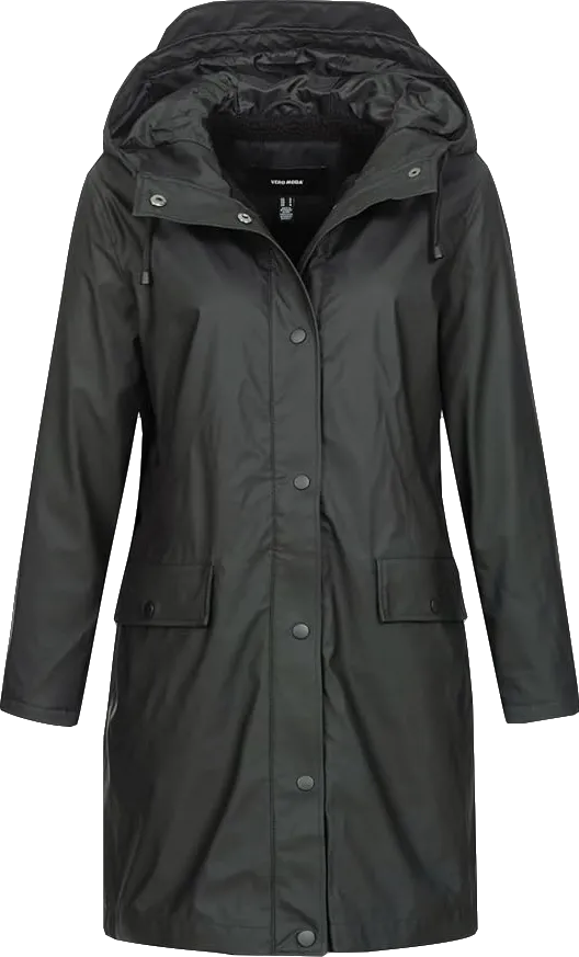 Vero Moda Black Water-Resistant Coat With Borg Teddy Lining BNWT UK L