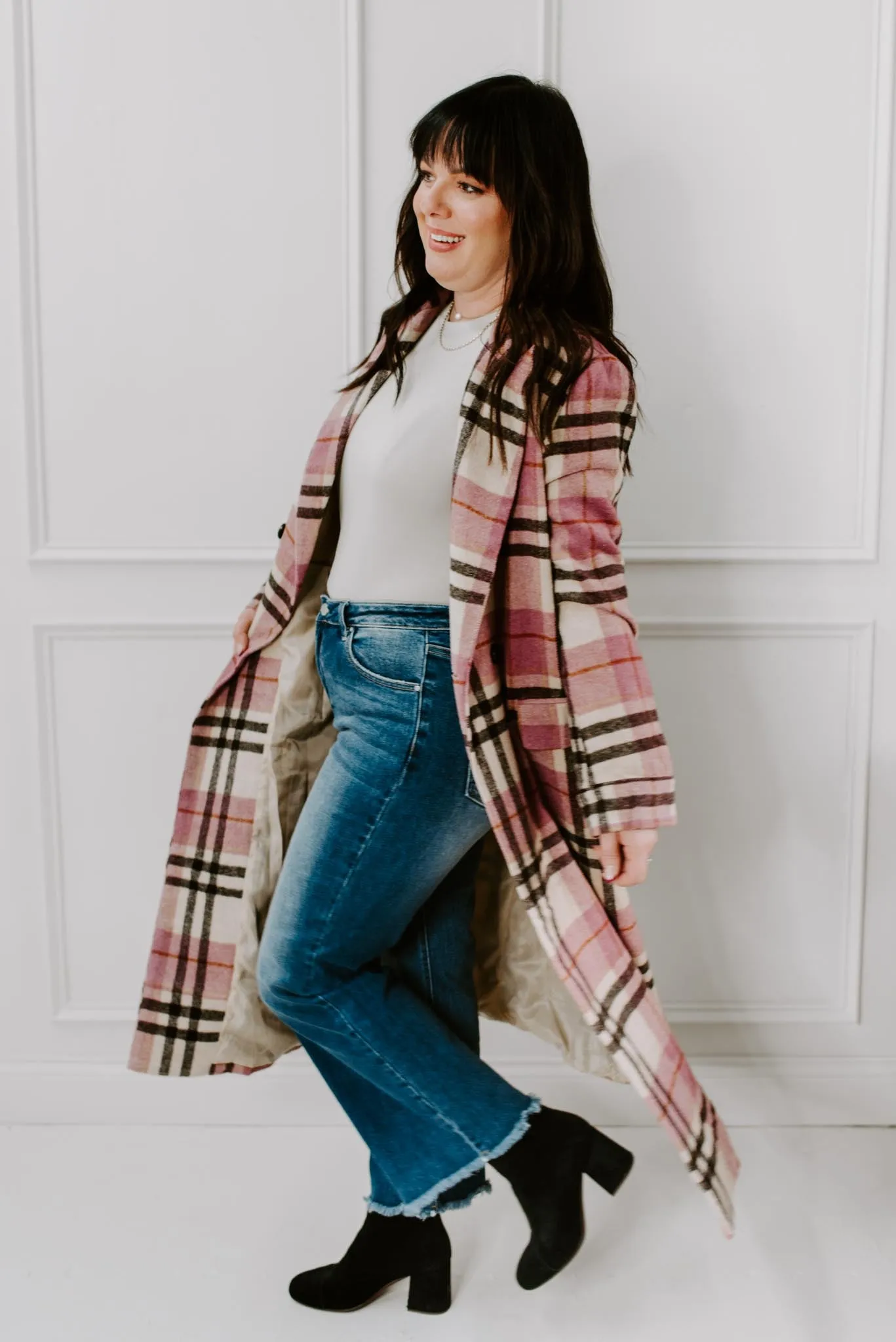 Winding Roads Plaid Midi Coat