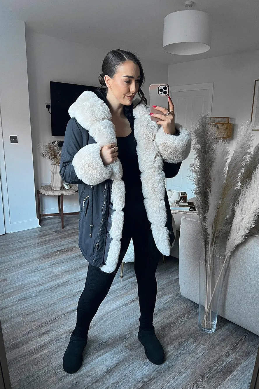 Faux Fur Detachable Fully Lined Versatile Hooded Winter Jacket