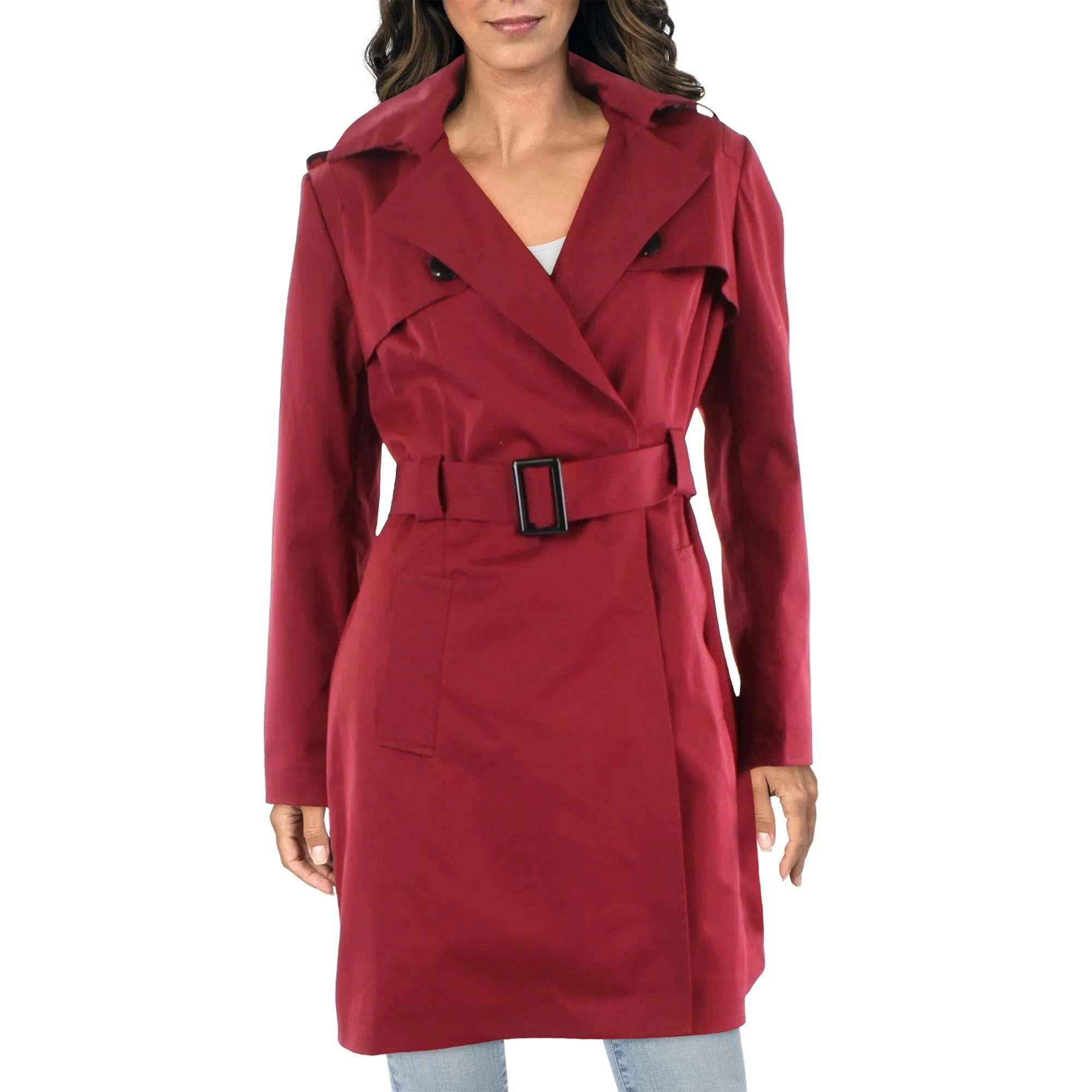 Womens Woven Long Sleeves Trench Coat