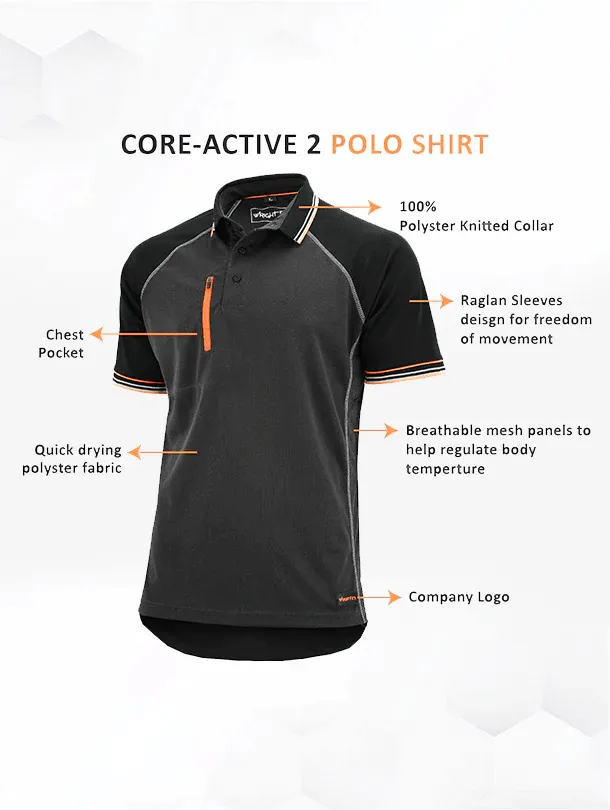 WrightFits Core-Active 2-Tone Men Work Polo T Shirt